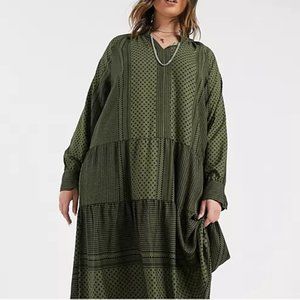 Boho Geo Print Smock Dress